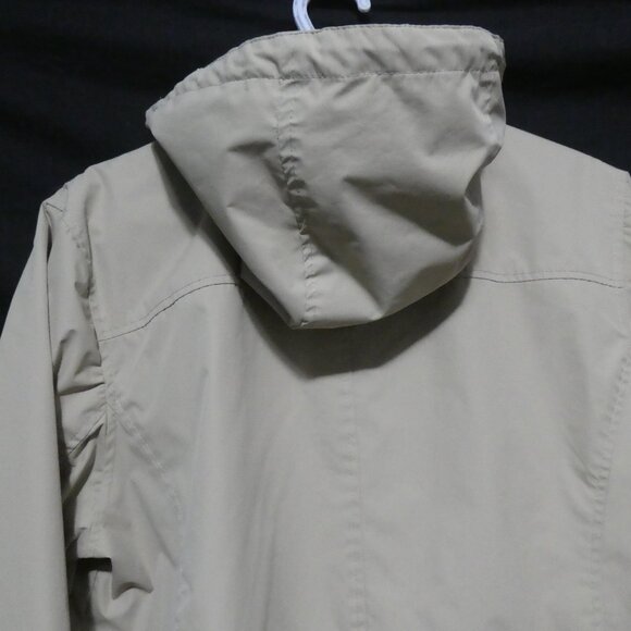 IZOD | large | Beige Hooded Jacket With Plaid Lining | Removeable Hood - Picture 10 of 15
